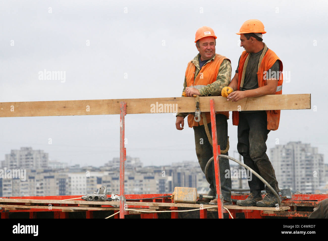 26. Juli 2010. Bau von Euro-2012-Stadion in Lemberg, Ukriane Stockfoto