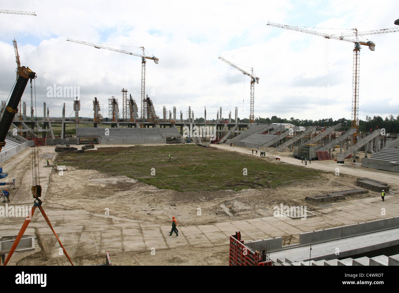 26. Juli 2010. Bau von Euro-2012-Stadion in Lemberg, Ukriane Stockfoto