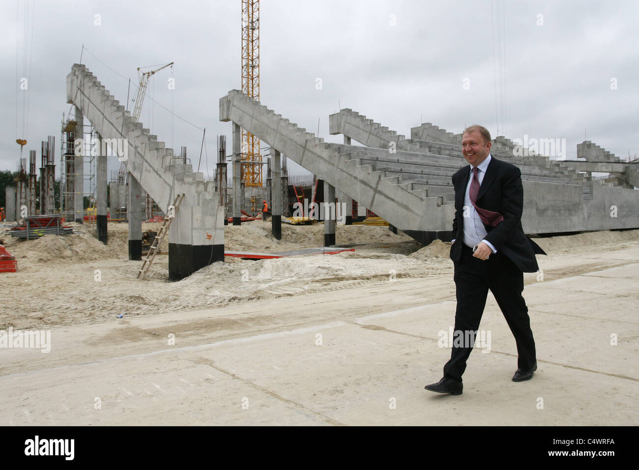 26. Juli 2010. Bau von Euro-2012-Stadion in Lemberg, Ukriane Stockfoto