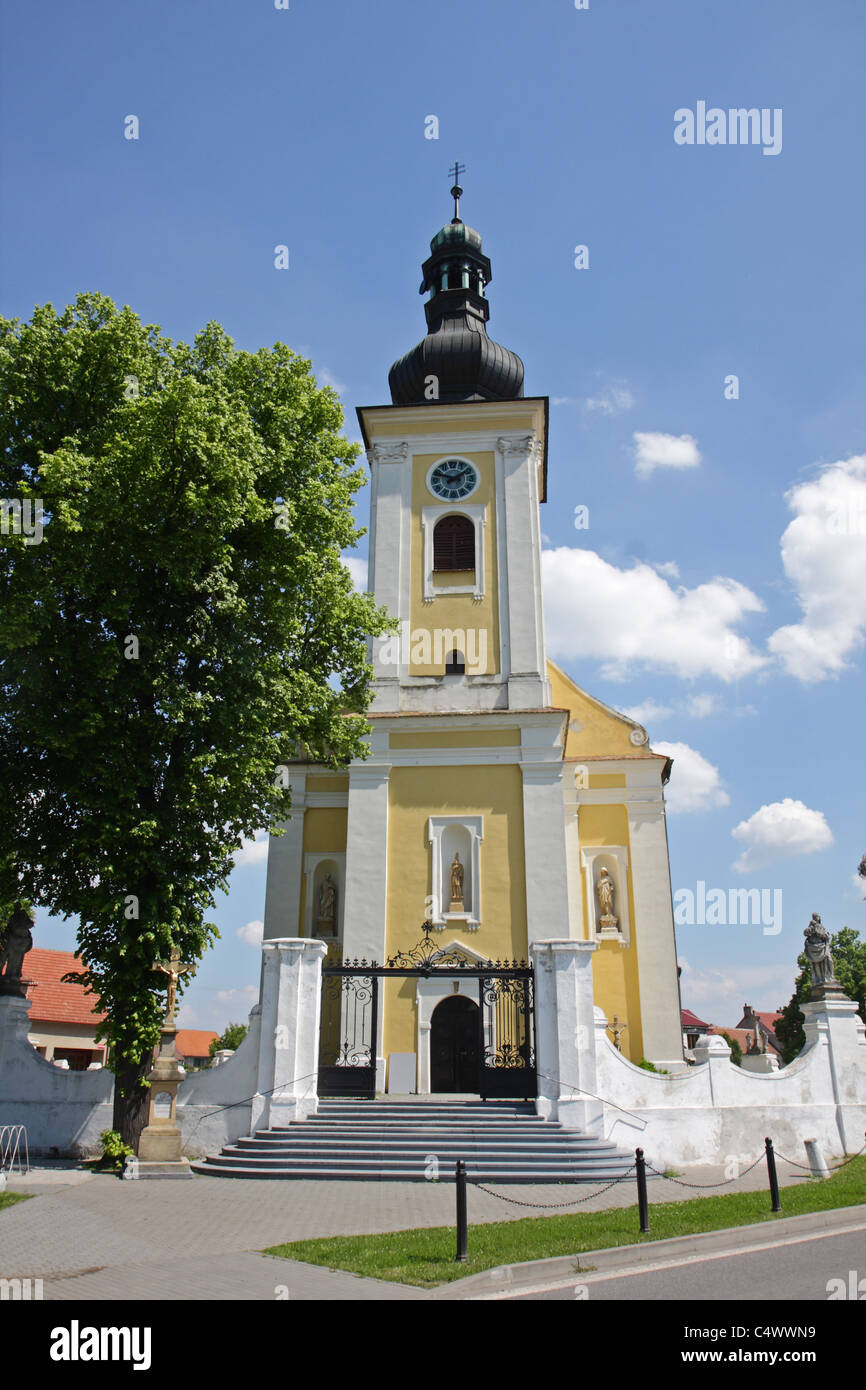 Die Allerheiligenkirche in Milotice, Tschechische Republik Stockfoto