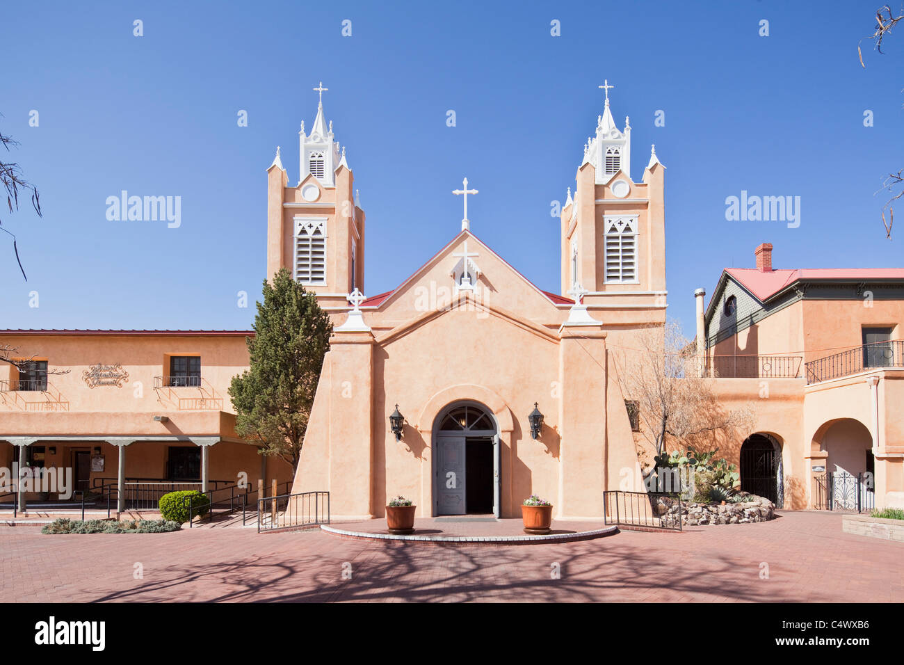 San Felipe De Neri Parish, Albuquerque, NM Stockfoto