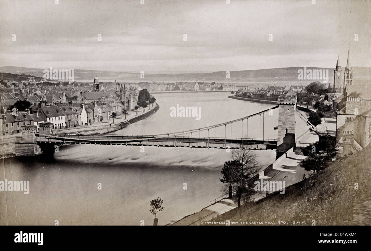 Inverness von Castle Hill ein historisches Foto von George Washington Wilson 670 ca. 1890 Schottland, Vereinigtes Königreich Stockfoto