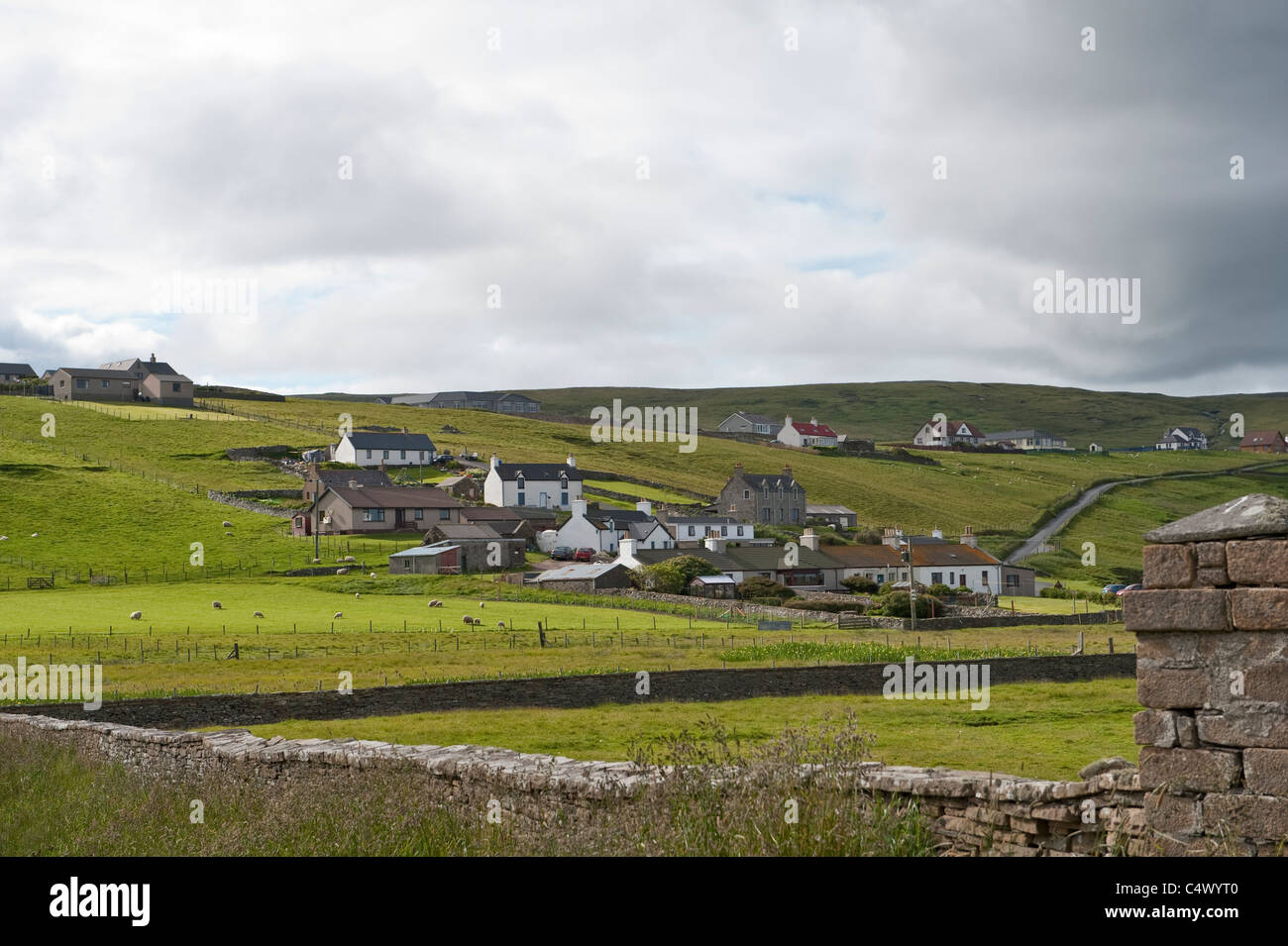 Sandwick Siedlung South Shetland subarktischen Inseln Schottland UK Festland Juni Stockfoto