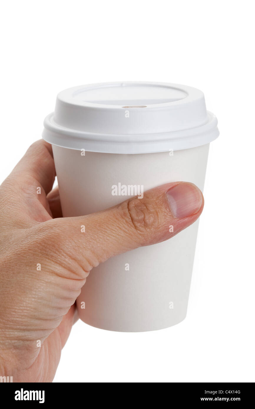 White Paper Cup hautnah Stockfoto