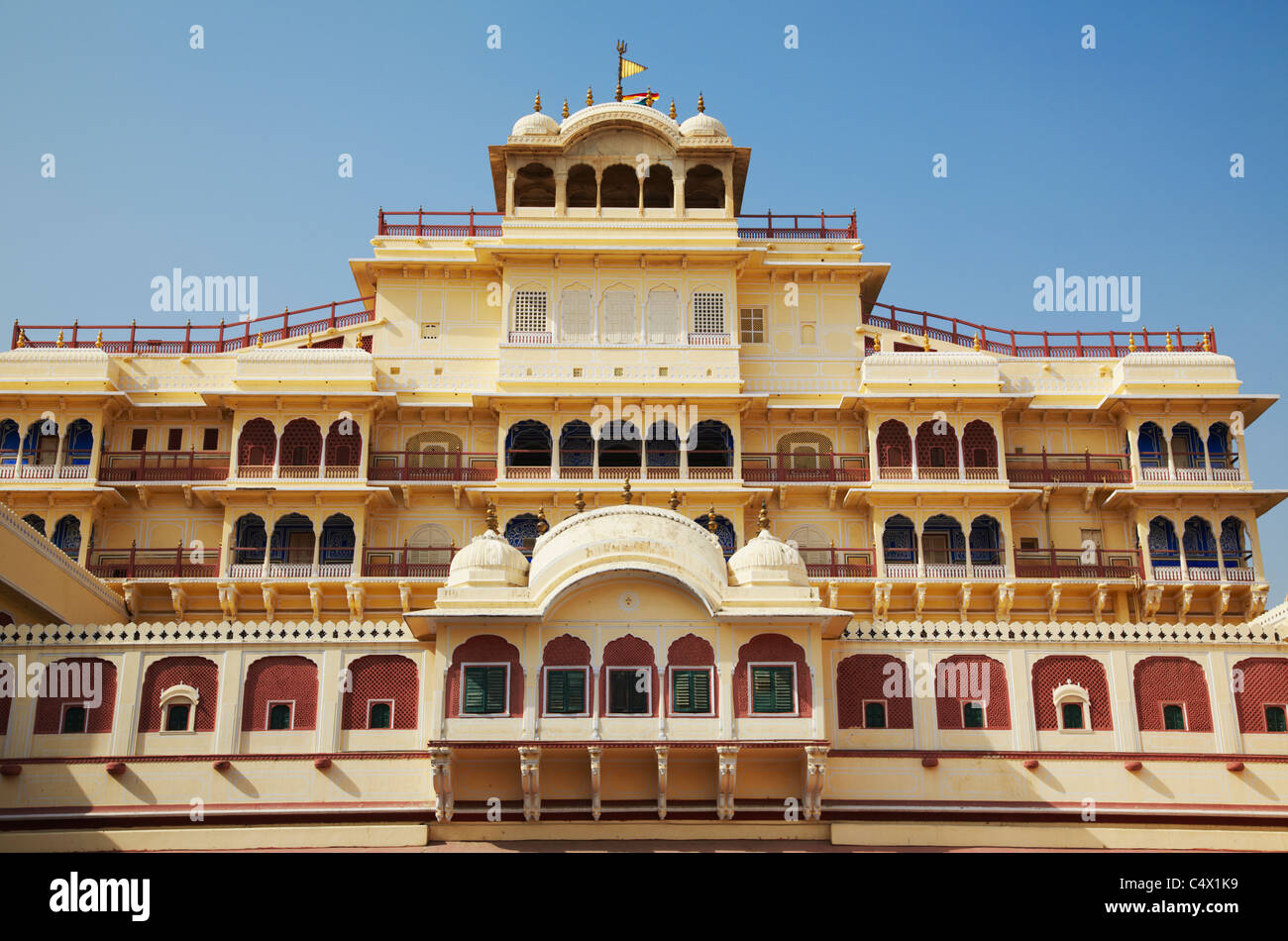 Chandra Mahal, Stadtschloss, Jaipur, Rajasthan, Indien Stockfoto