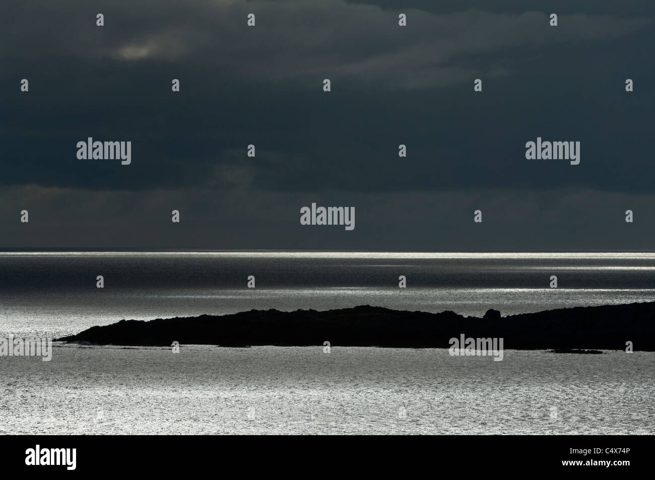 Blick vom Sumbrough Head bedrohlichen Himmel Shetland Süden subarktisch Archipel Schottland UK Festland Stockfoto