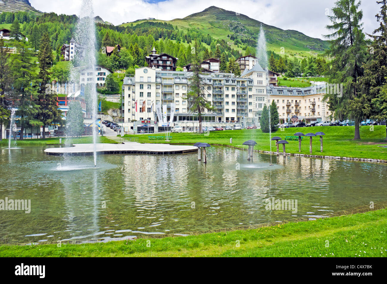 Arabella Sheraton Hotel Seehof in Davos Schweiz Stockfoto