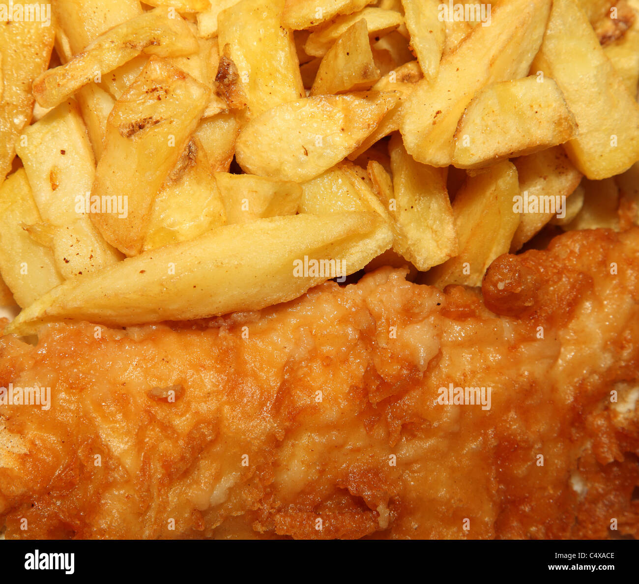 Traditionelle englische Fisch & Chips. Stockfoto