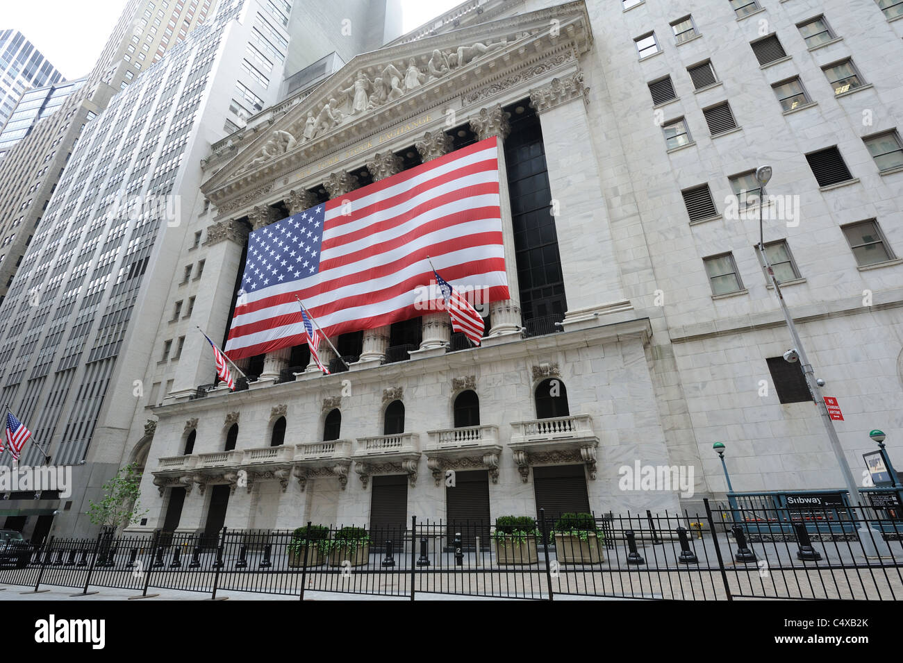 Der New York Stock Exchange in Manhattans Financial District wurde zwischen 1901 und 1903 erbaut. Es ist an der Broad Street. Stockfoto