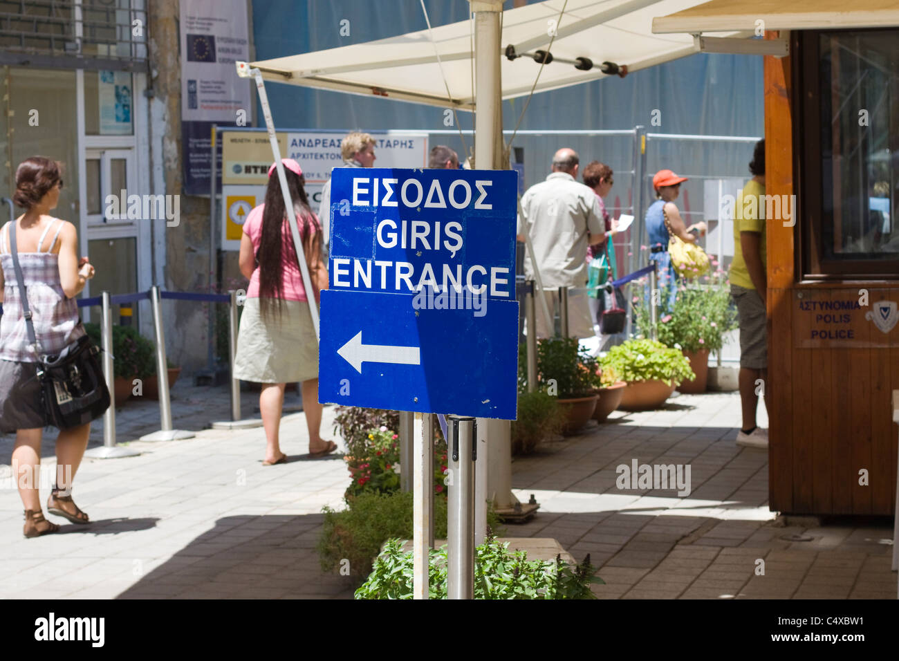 Zypern Türkei Boarder in Nikosia Stockfoto