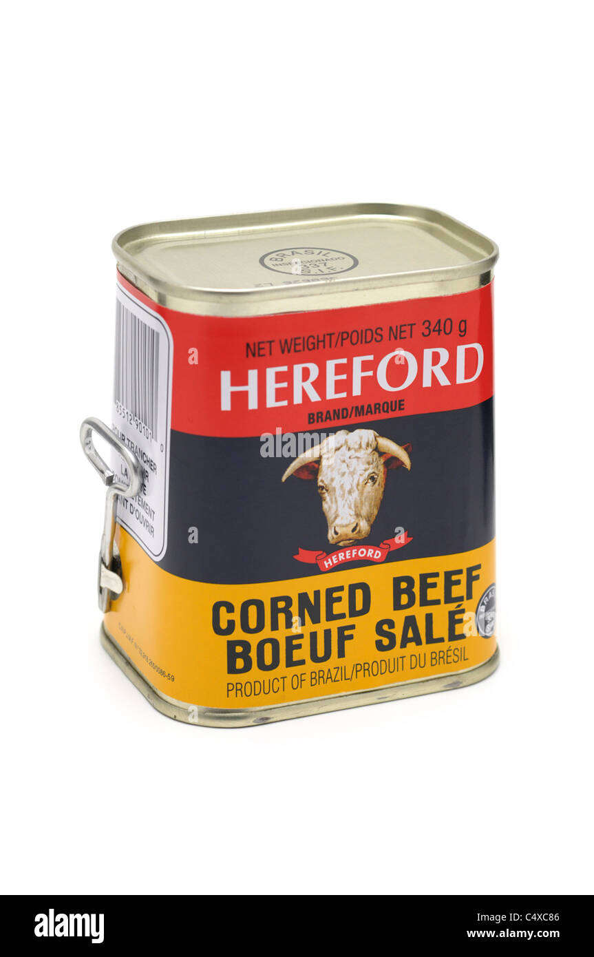 Corned Beef, verzinnt / Konserven Stockfoto