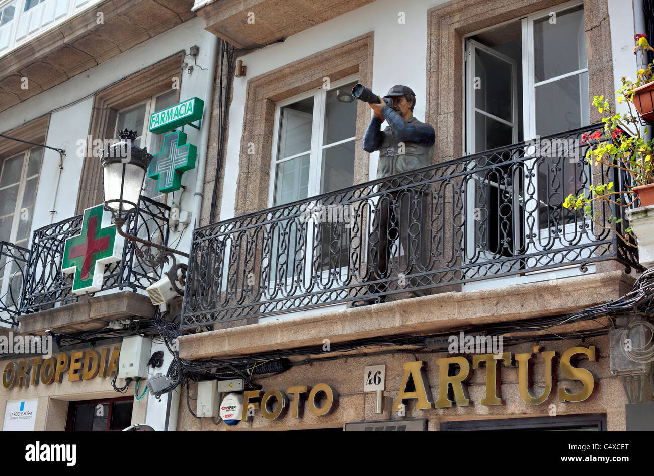 Zeichen der Fotografie Shop, A Coruna, Galicien, Spanien Stockfoto