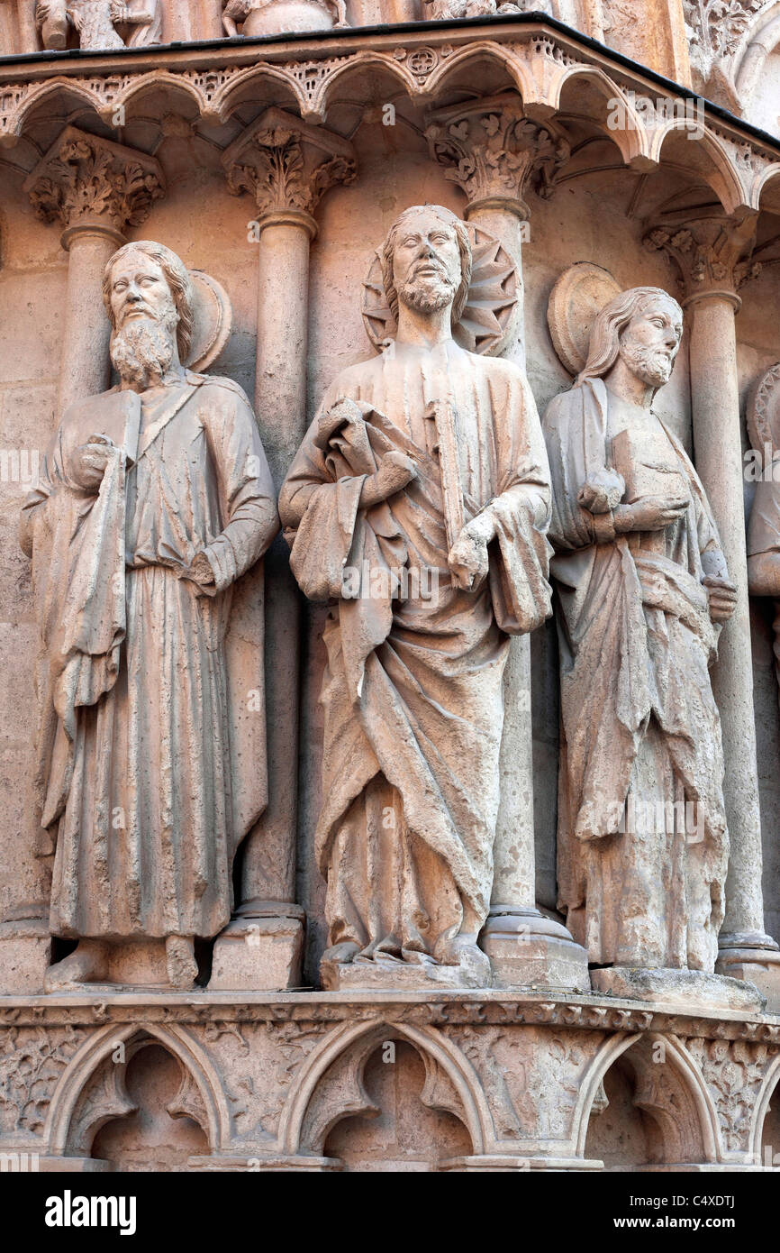 Romanische Portal, Kathedrale, Burgos, Kastilien und Leon, Spanien Stockfoto