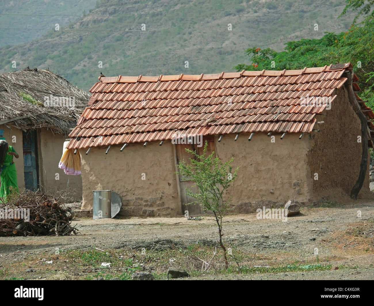 Traditionelles Landhaus, Maharashtra, Indien Stockfoto