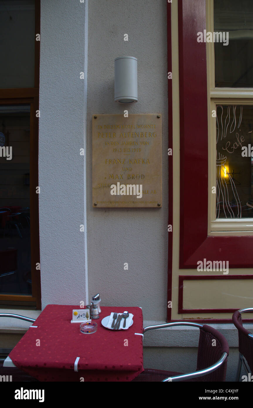 Hotel Graben außen, wo Franz Kafka und Max Brod im frühen 20. Jahrhundert Innere Stadt Wien Österreich Mitteleuropa blieb Stockfoto