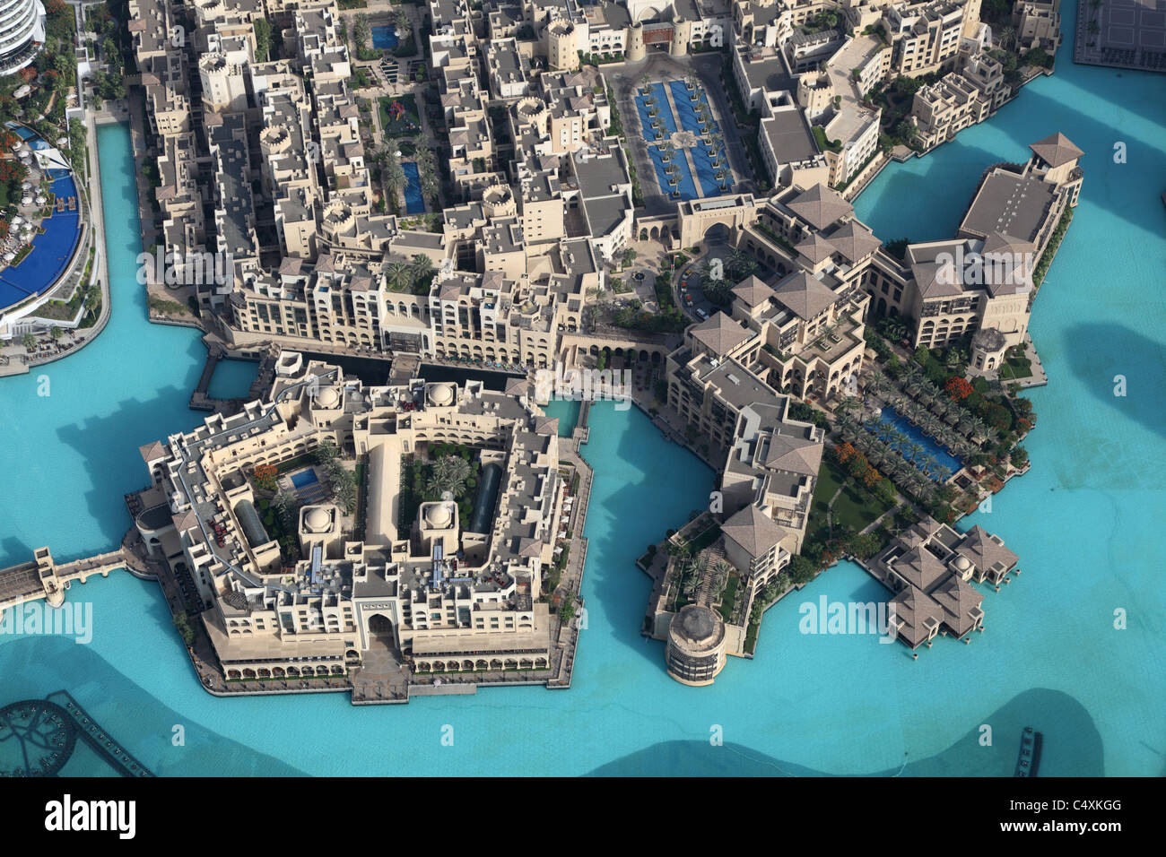 Luftaufnahme von Downtown Dubai, Vereinigte Arabische Emirate Stockfoto