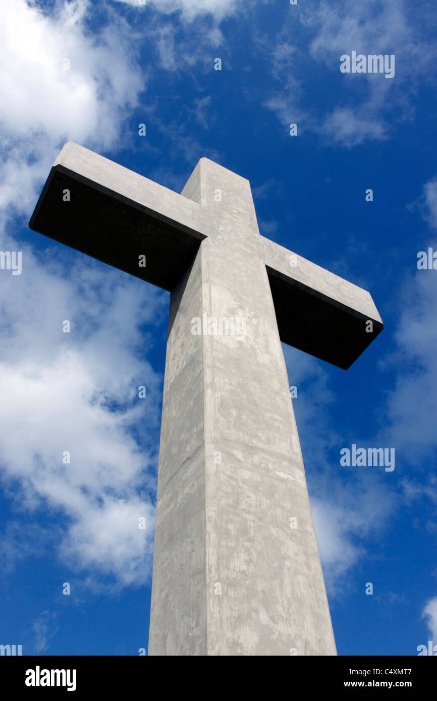 DAS FILÉRIMOS KLOSTER KREUZ AUF DER GRIECHISCHEN INSEL RHODOS. Stockfoto