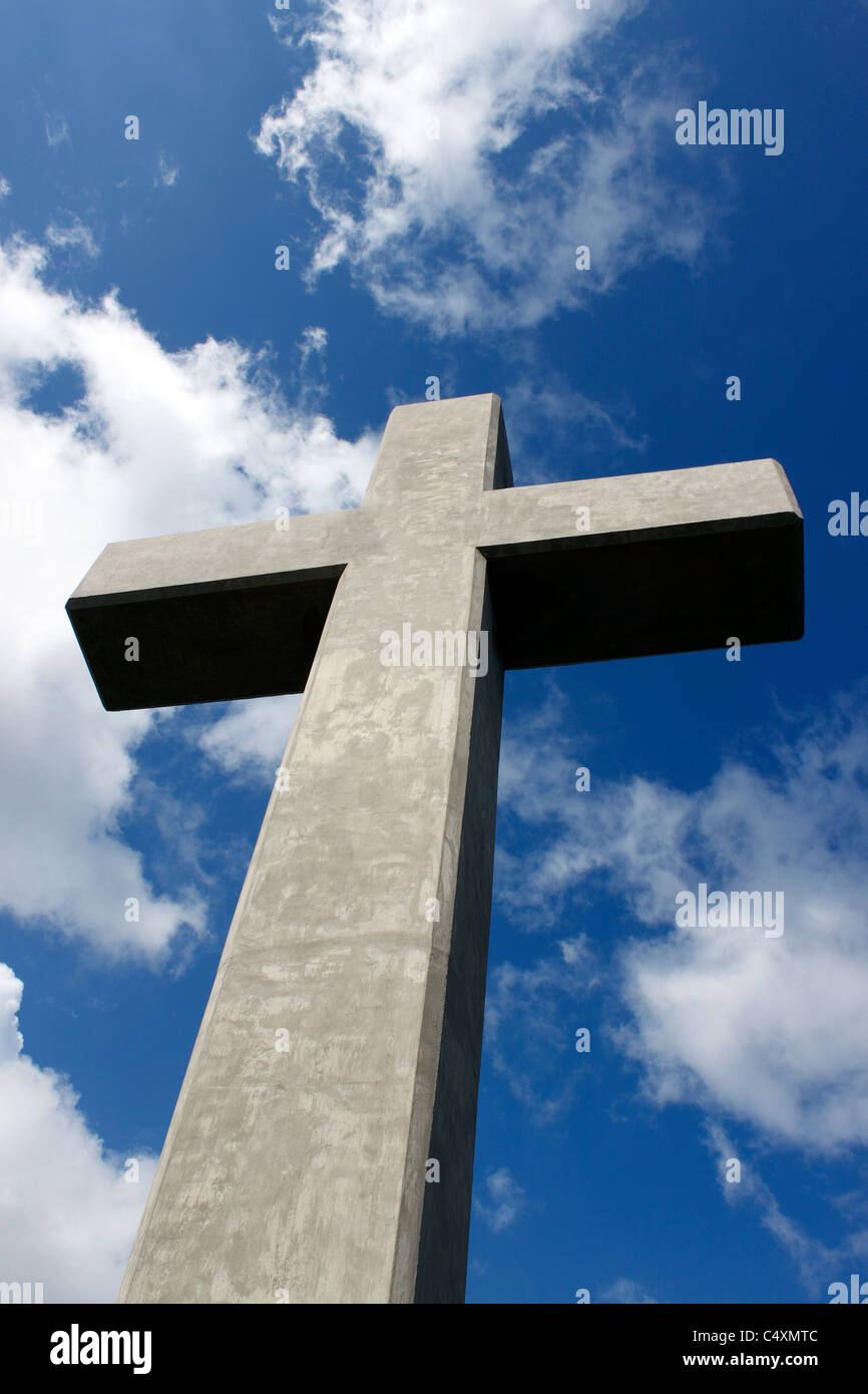 DAS FILÉRIMOS KLOSTER KREUZ AUF DER GRIECHISCHEN INSEL RHODOS. Stockfoto