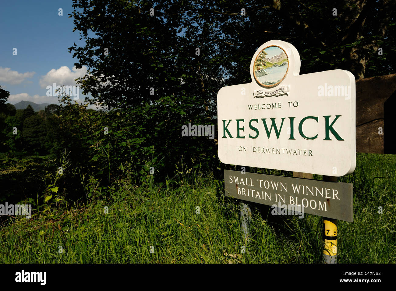 Keswick Straßenschild Stockfoto
