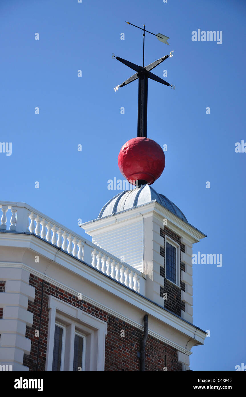 Der Zeitball auf Octagon Zimmer, Royal Obesrvatory, Greenwich Borough of Greenwich, Greater London, England, Vereinigtes Königreich Stockfoto