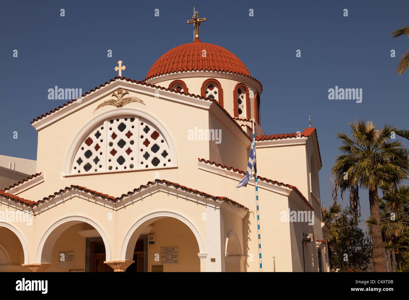 Kirche von Constandinos und Eleni in Elounda, Kreta, Griechenland Stockfoto