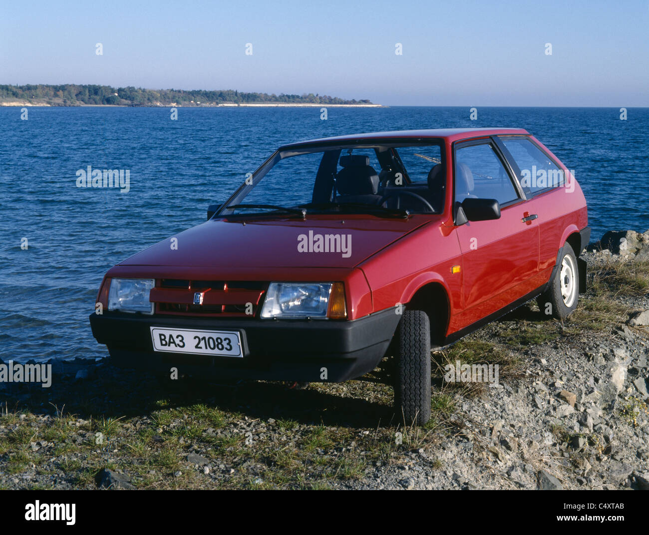 Russisches Lada Samara Auto, Sonnenstrand Resort, Schwarzes Meer, Bulgarien, Osteuropa Stockfoto