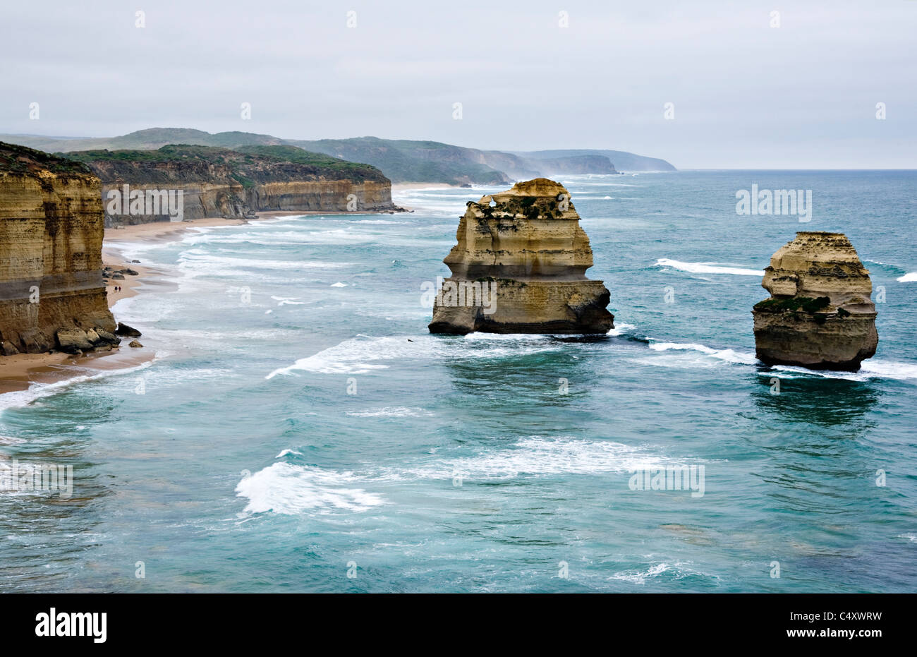 Blick auf die zwölf Apostel Kalkstein Felsen Erosionen im südlichen Ozean in der Nähe von Princetown Victoria Australien Stockfoto