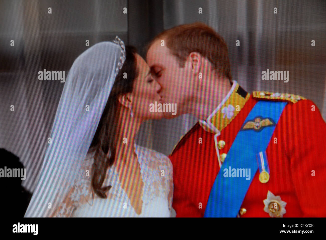 Die königliche Hochzeit von Prinz William und Catherine Middleton, Freitag, 29. April 2011 in der Westminster Abbey. Kreative Fokus auf Bildschirm Stockfoto