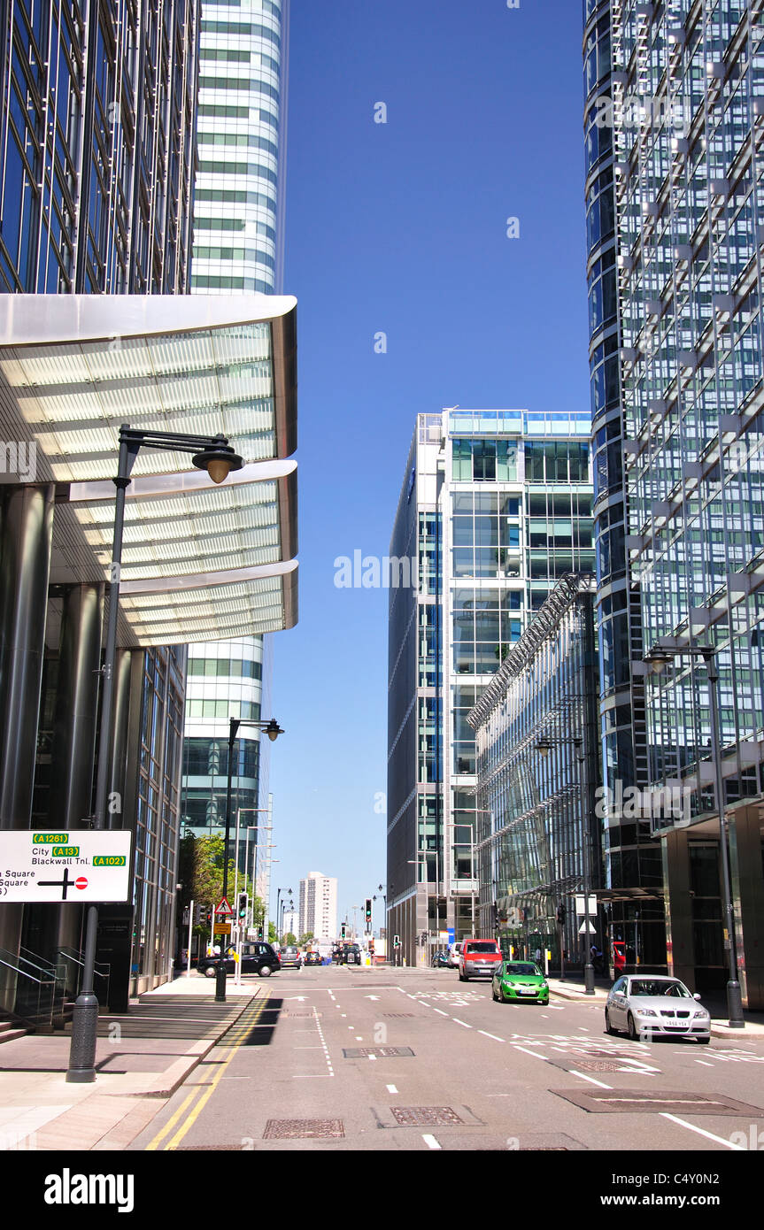 Upper Bank Street, Canary Wharf, London Borough of Tower Hamlets, Greater London, England, Vereinigtes Königreich Stockfoto