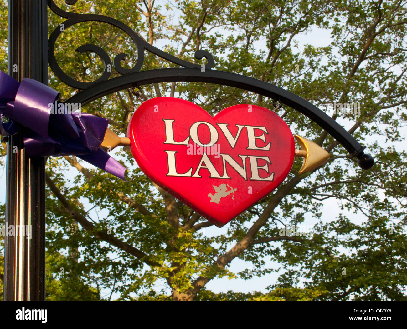 Liebe Spur Straßenschild in Mattituck New York Stockfoto
