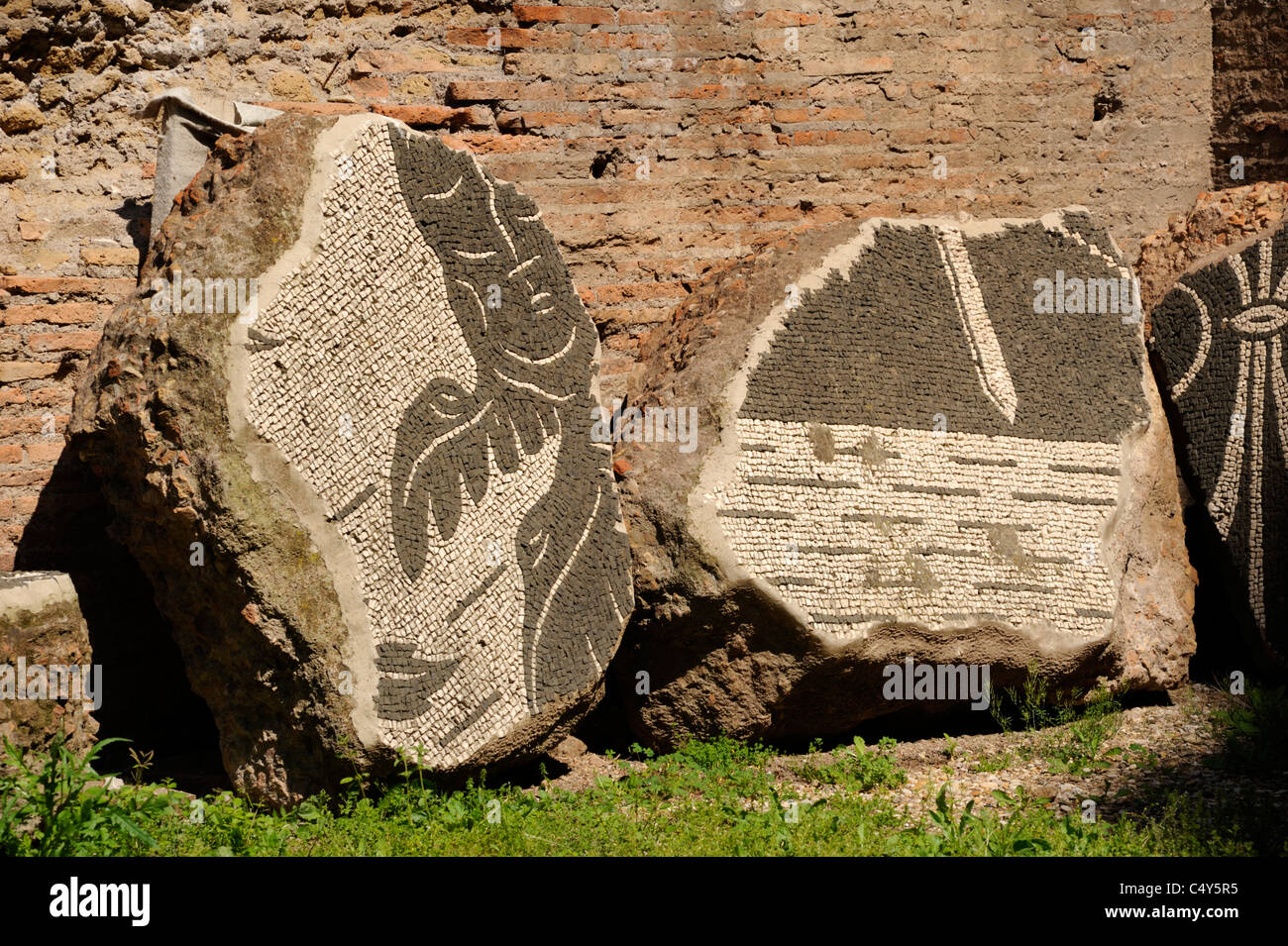Italien, Rom, Terme di Caracalla, römische Mosaike Stockfoto