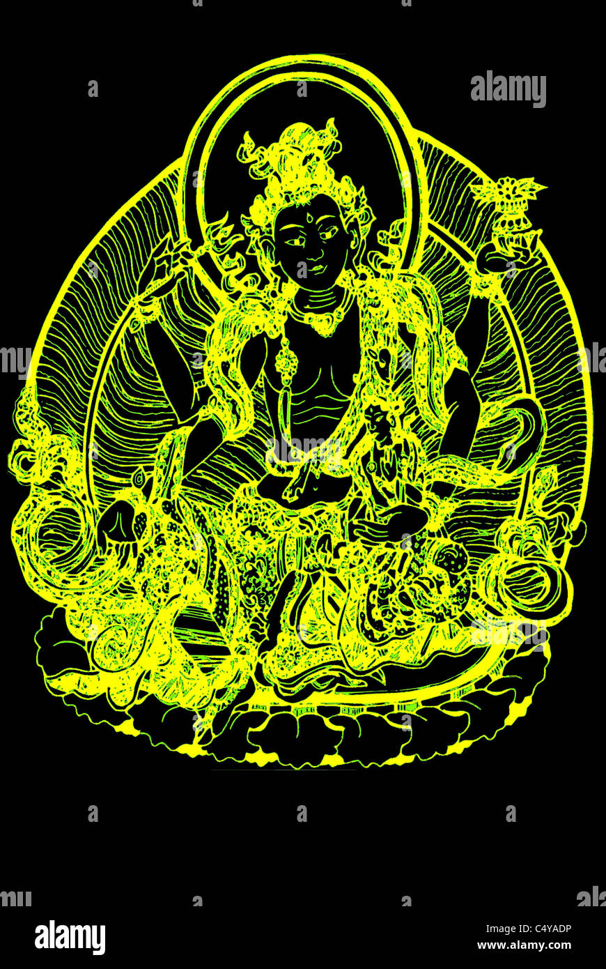 Avalokiteshvara mit Gita Stockfoto