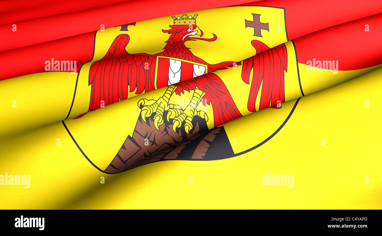 Flagge des Burgenlandes. Hautnah. Ansicht von vorne. Stockfoto