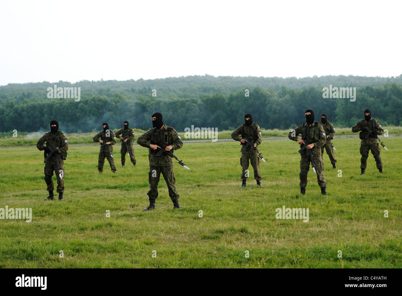 Demo-Übungen für einen speziellen Zweck Kräfte der polnischen Armee. Stockfoto