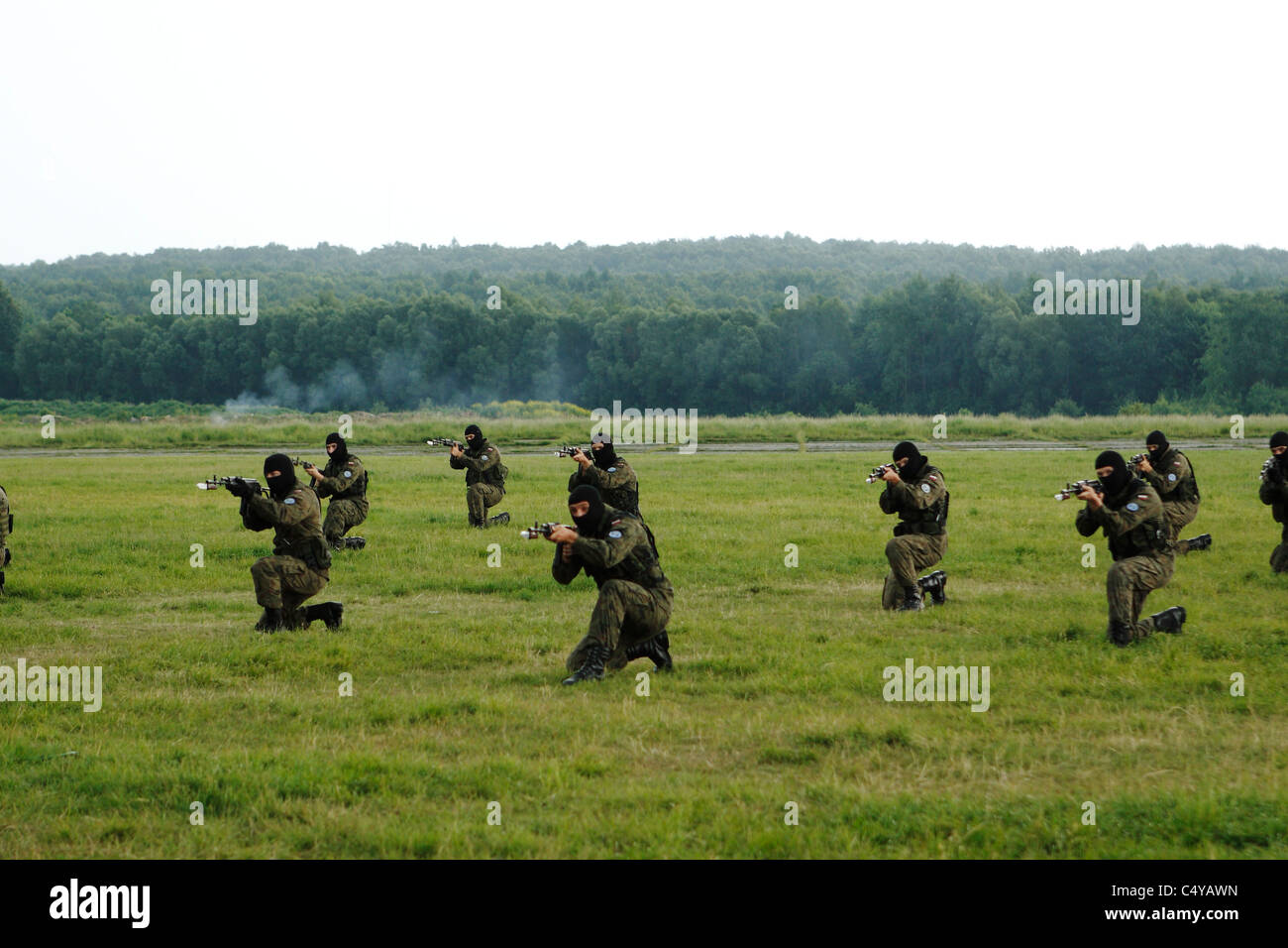Demo-Übungen für einen speziellen Zweck Kräfte der polnischen Armee. Stockfoto