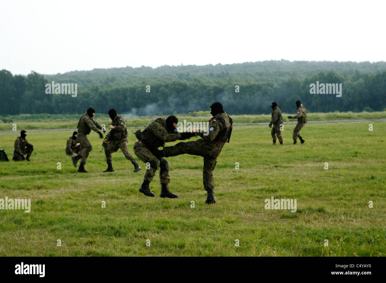 Demo-Übungen für einen speziellen Zweck Kräfte der polnischen Armee. Stockfoto