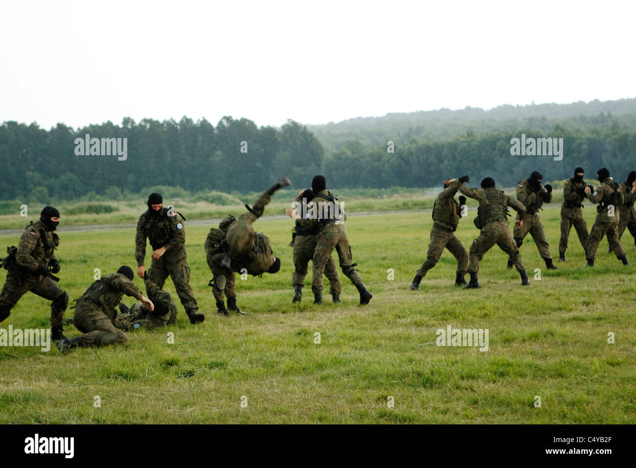 Demo-Übungen für einen speziellen Zweck Kräfte der polnischen Armee. Stockfoto