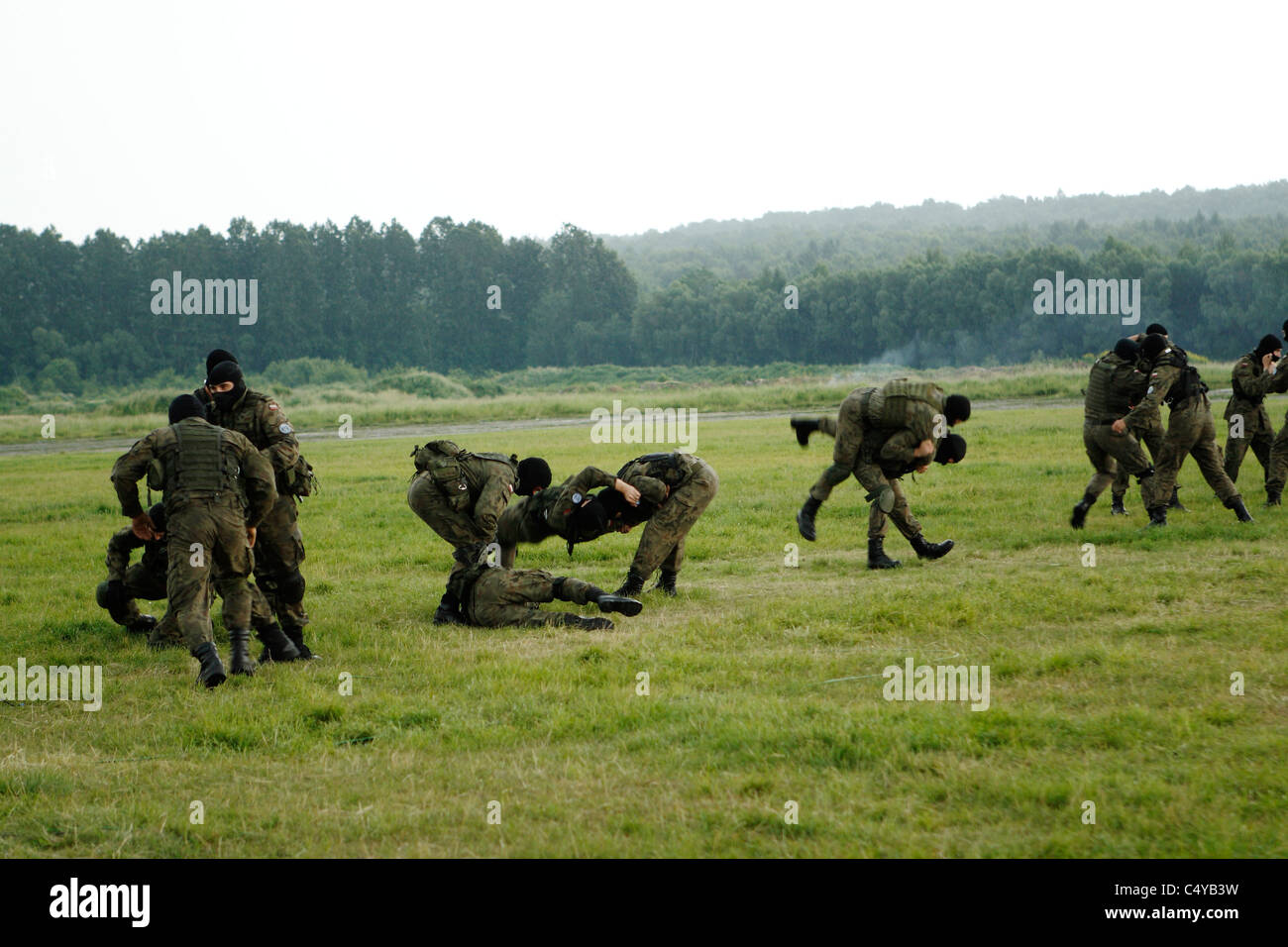 Demo-Übungen für einen speziellen Zweck Kräfte der polnischen Armee. Stockfoto