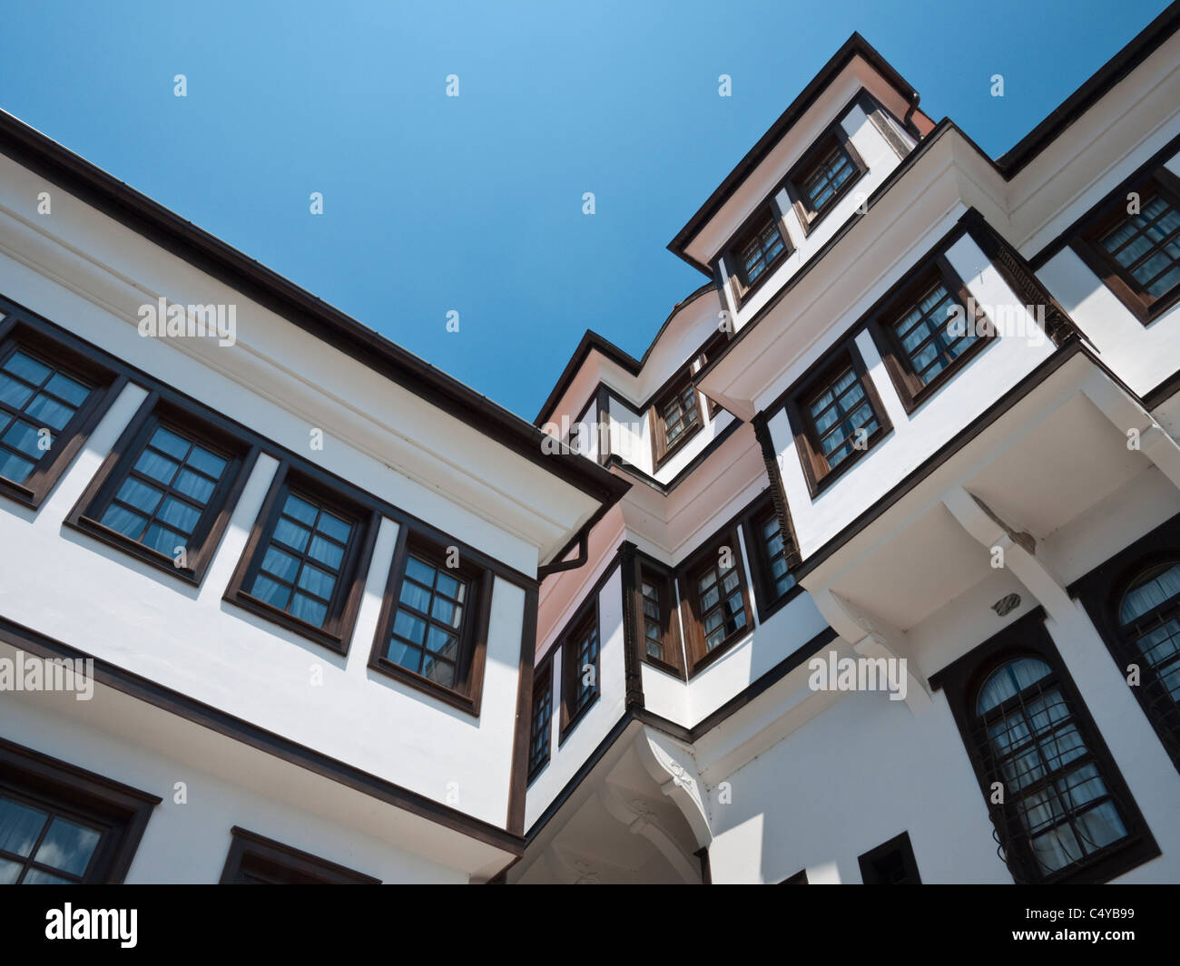 Die Robevi Einfamilienhaus in Ohrid, Mazedonien. Aus der Mitte des 19. Jahrhunderts das Haus jetzt beherbergt das Nationalmuseum Stockfoto