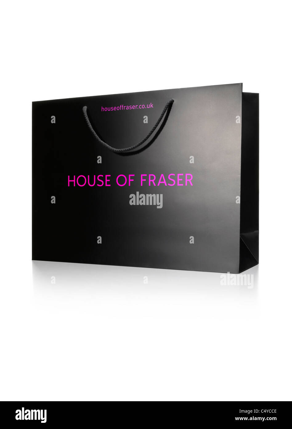 Eine schwarze House of Fraser-Tragetasche Stockfoto
