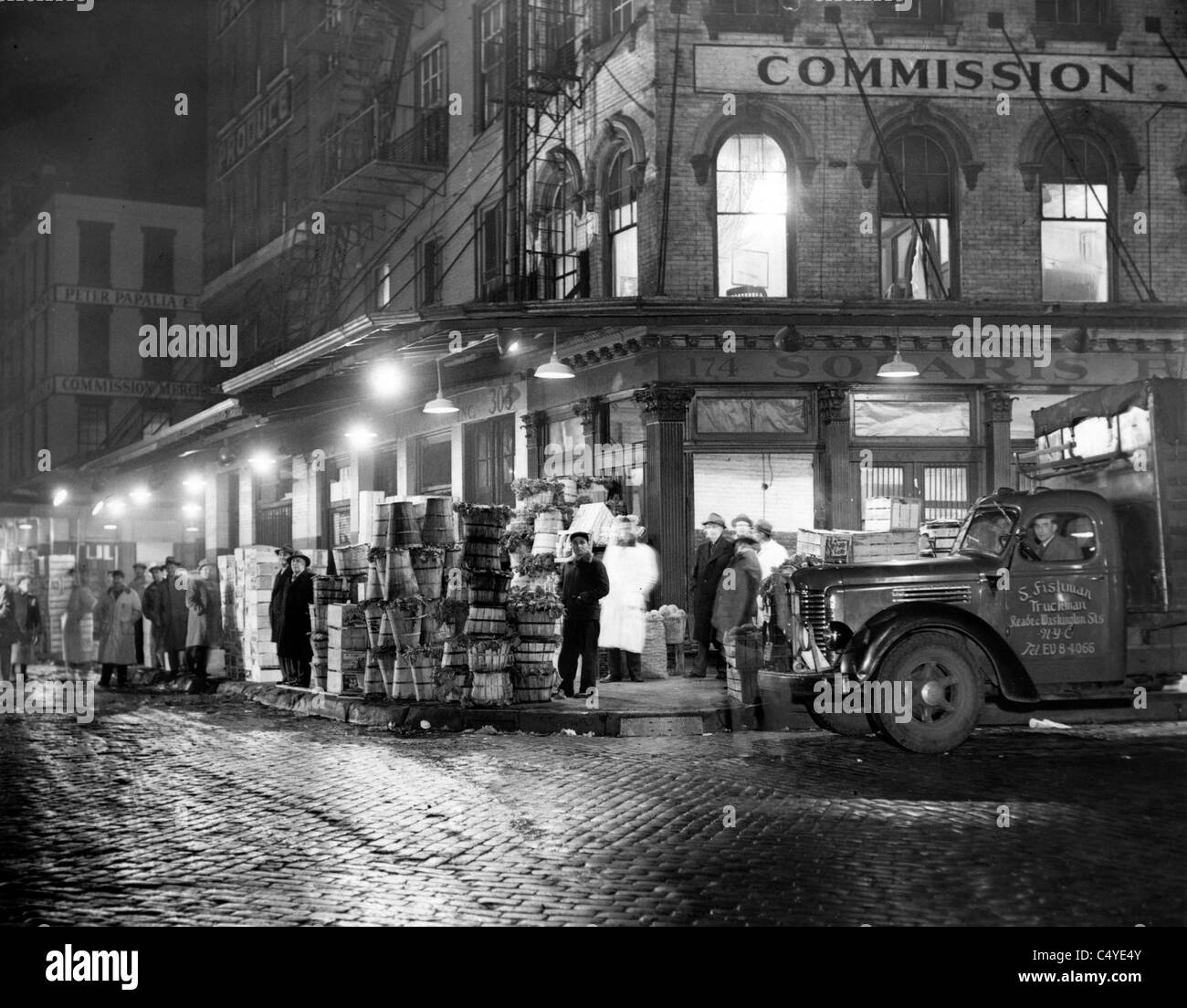 Lieferungen von produzieren im Jahr 1952 in Washington Markt in New York gemacht Stockfoto