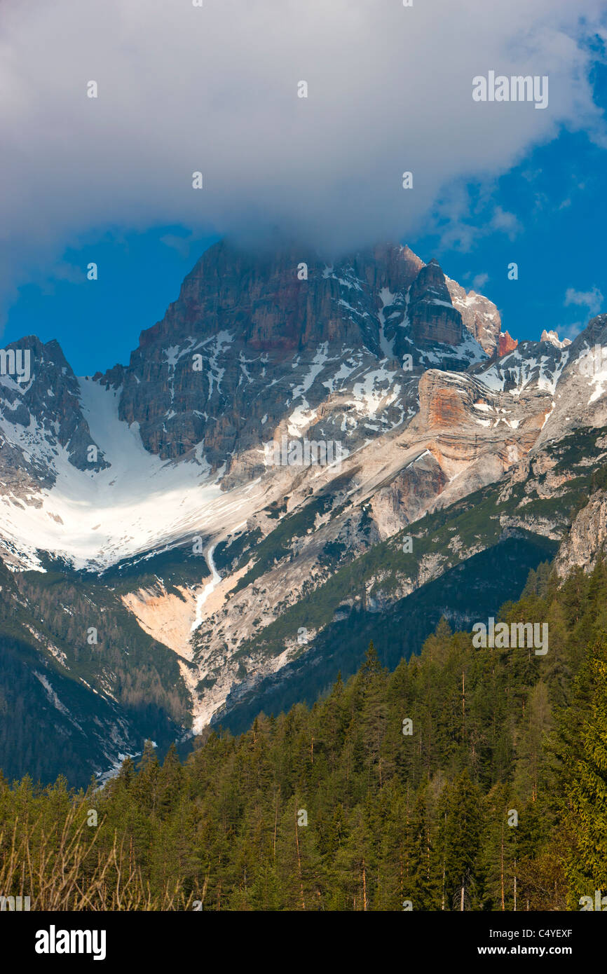 Mt. Croda Rossa, Dolomiten, Misurina, Vento, Italien, Europa Stockfoto