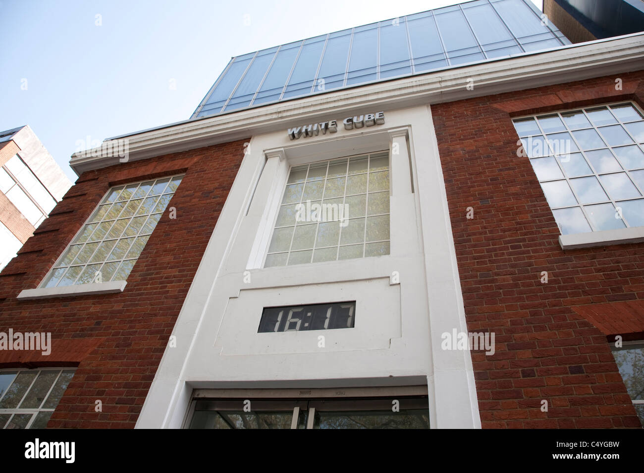 Wichtigsten Fassade des White Cube-Kunstgalerie in Hoxton Square, London Stockfoto