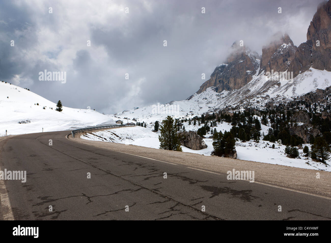 Passo Sella in Richtung Sasso Lungo, Canazei, Trentino-Alto Adige, Dolomiten, Italien, Europa Stockfoto