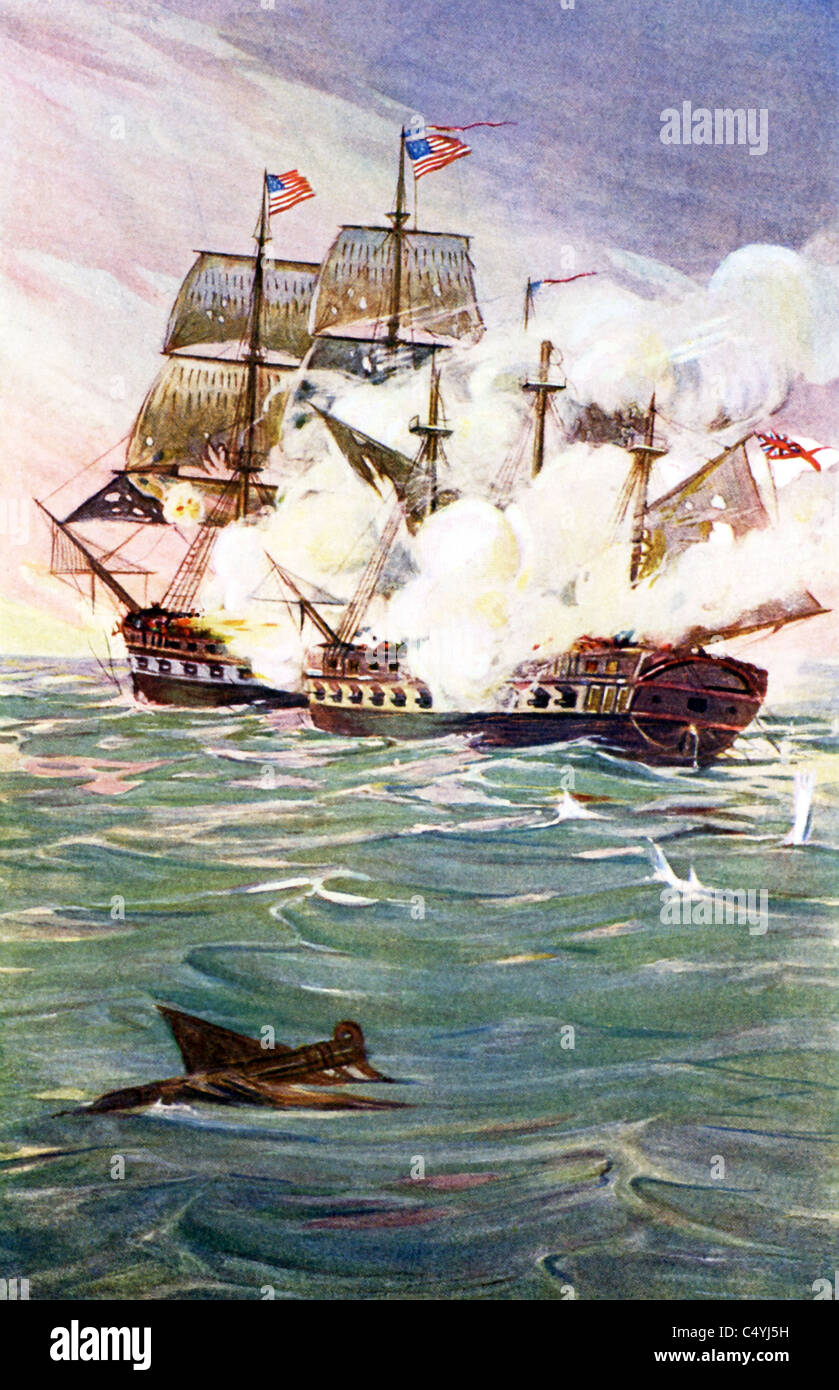 Diese Illustration begleitet einen Auszug vom amerikanischen Autor James Fenimore Cooper The Pilot, als die erste Meer-Geschichte gutgeschrieben Stockfoto