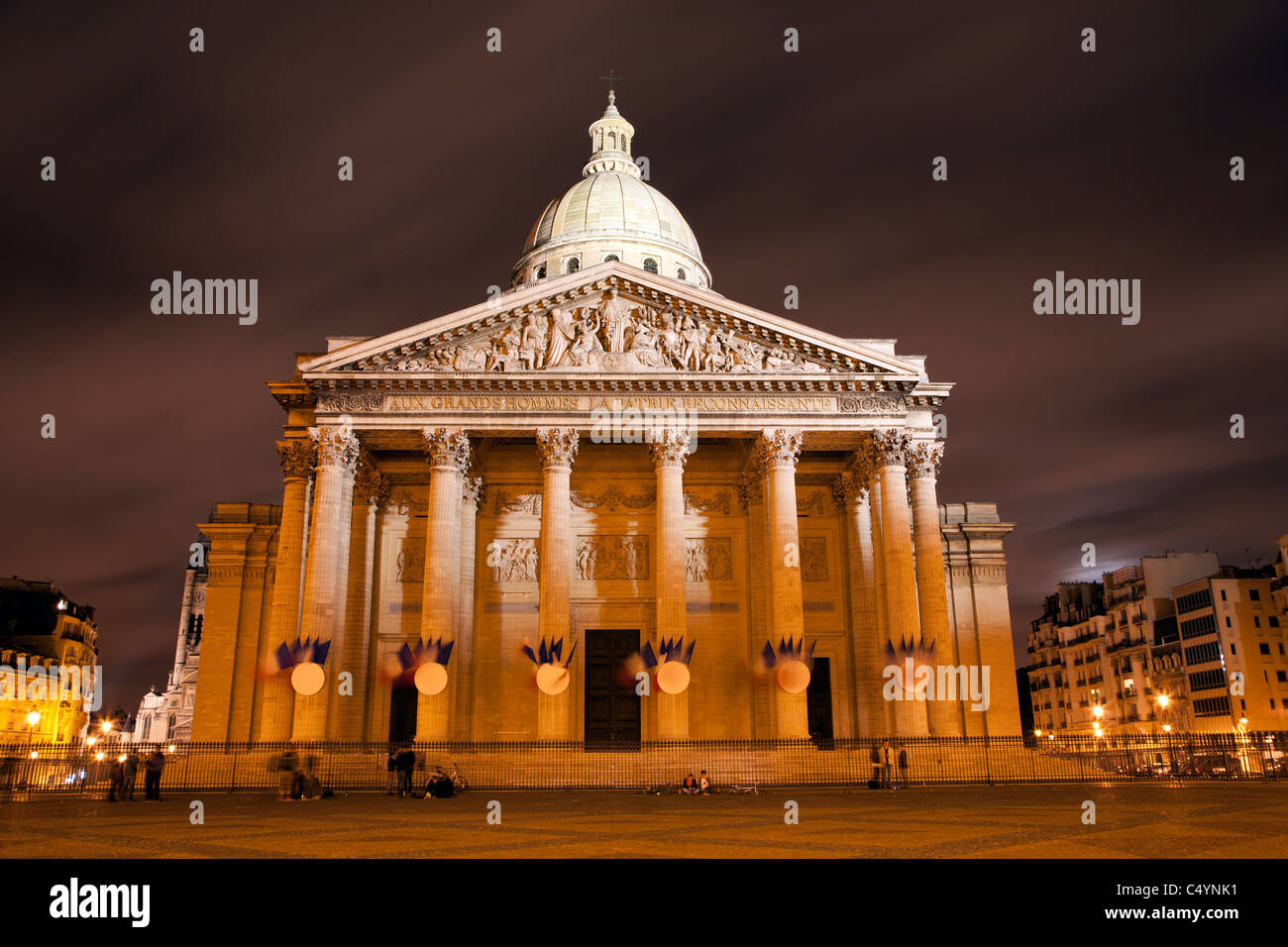 Paris - Pantheon in der Nacht Stockfoto