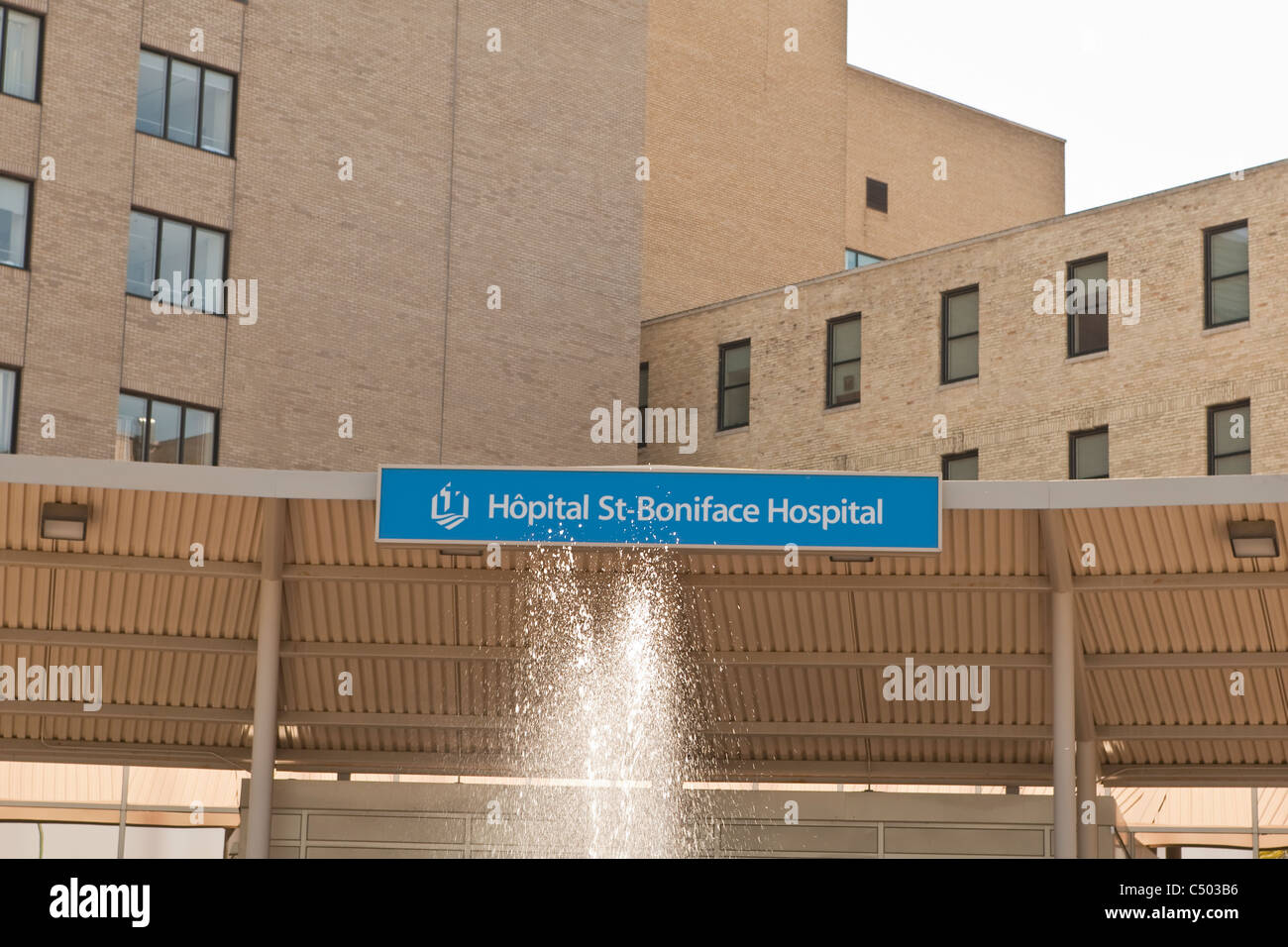 Hopital Saint Boniface Hospital ist in Winnipeg abgebildet. Stockfoto