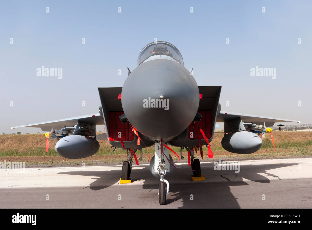 Israelische Luftwaffe F - 15C Kampfjet auf dem Boden Stockfoto