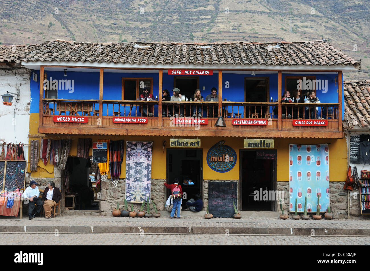 Ein Ausflugslokal in Pisac in Peru Stockfoto