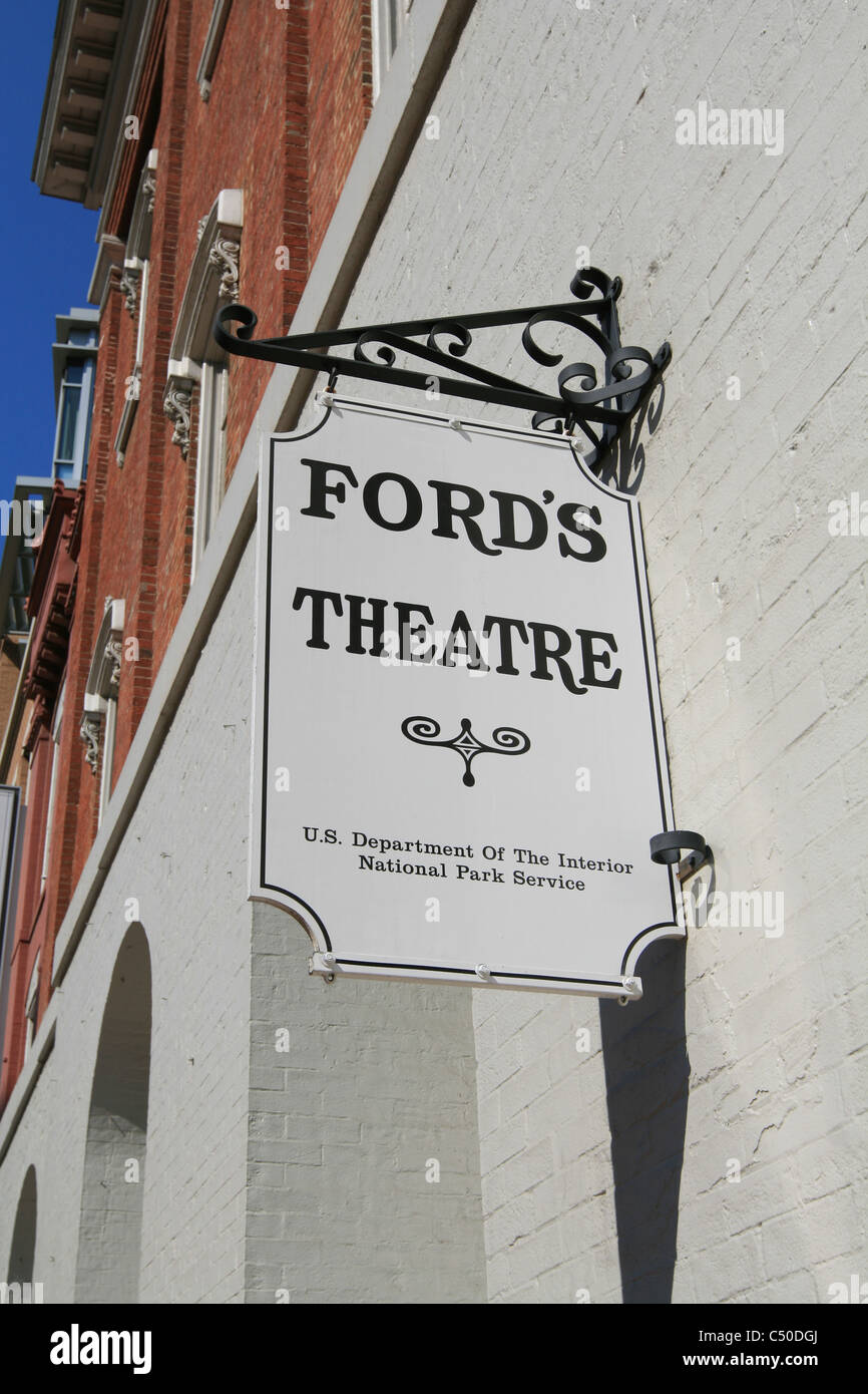 Ford es Theater Zeichen Stockfoto